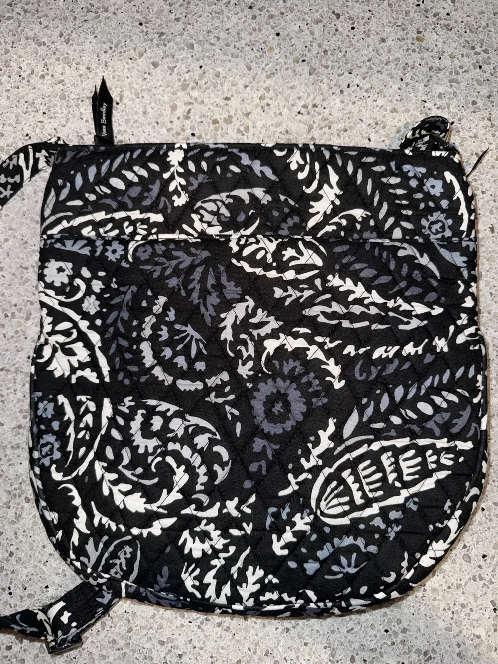Vera Bradley Paisley Noir Triple Zip Crossbody with Accordion Wallet. Like New